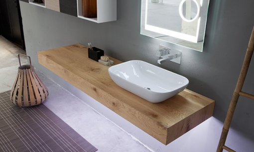 PLAN DE TRAVAIL SALLE DE BAIN BOIS NATUREL